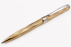 Vermeil Gold Ballpoint Pen Gaudì handcrafted in our silversmith atelier in Italy. The pen body is made of gold-plated 18K sterling silver.