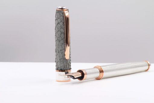 Pen silver and leather