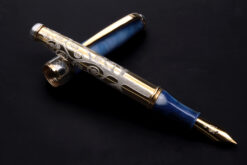Gold and blue with Klimt motif fountain pen