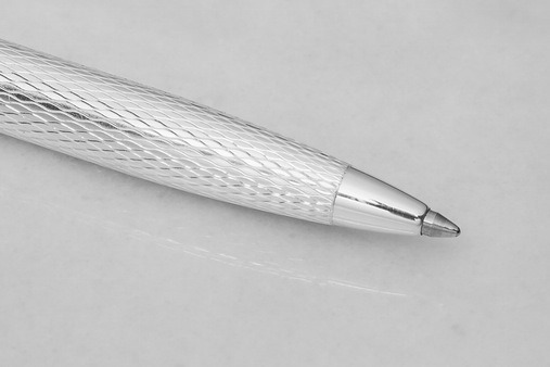 engraved silver pen