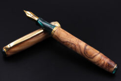 Solid olive wood fountain pen