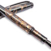 Handcrafted Sterling Silver Fountain Pen – Peacock Edition in Bold Black and Orange