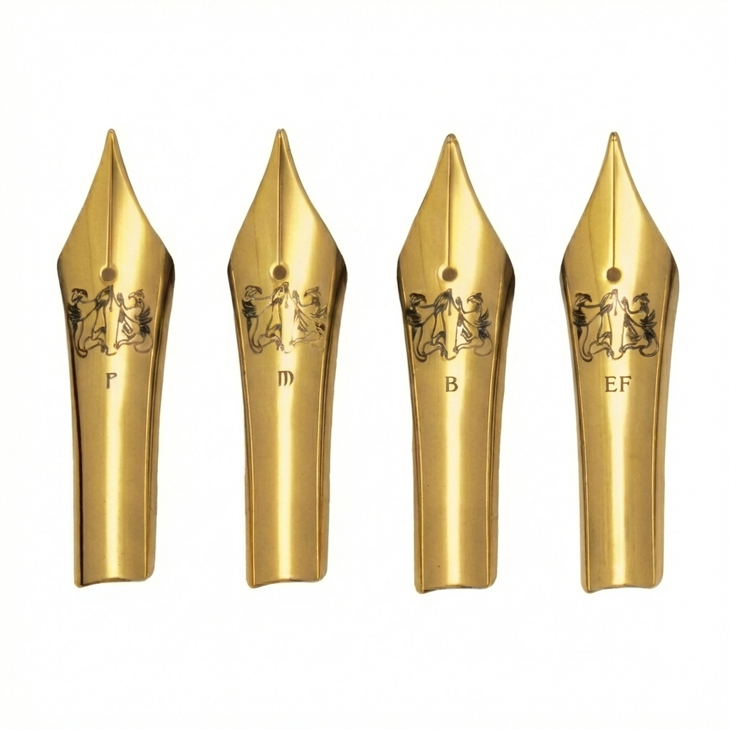 Golden steel nib for fountain pen