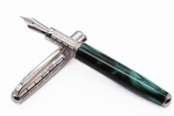 Silver and Green Resin Fountain Pen