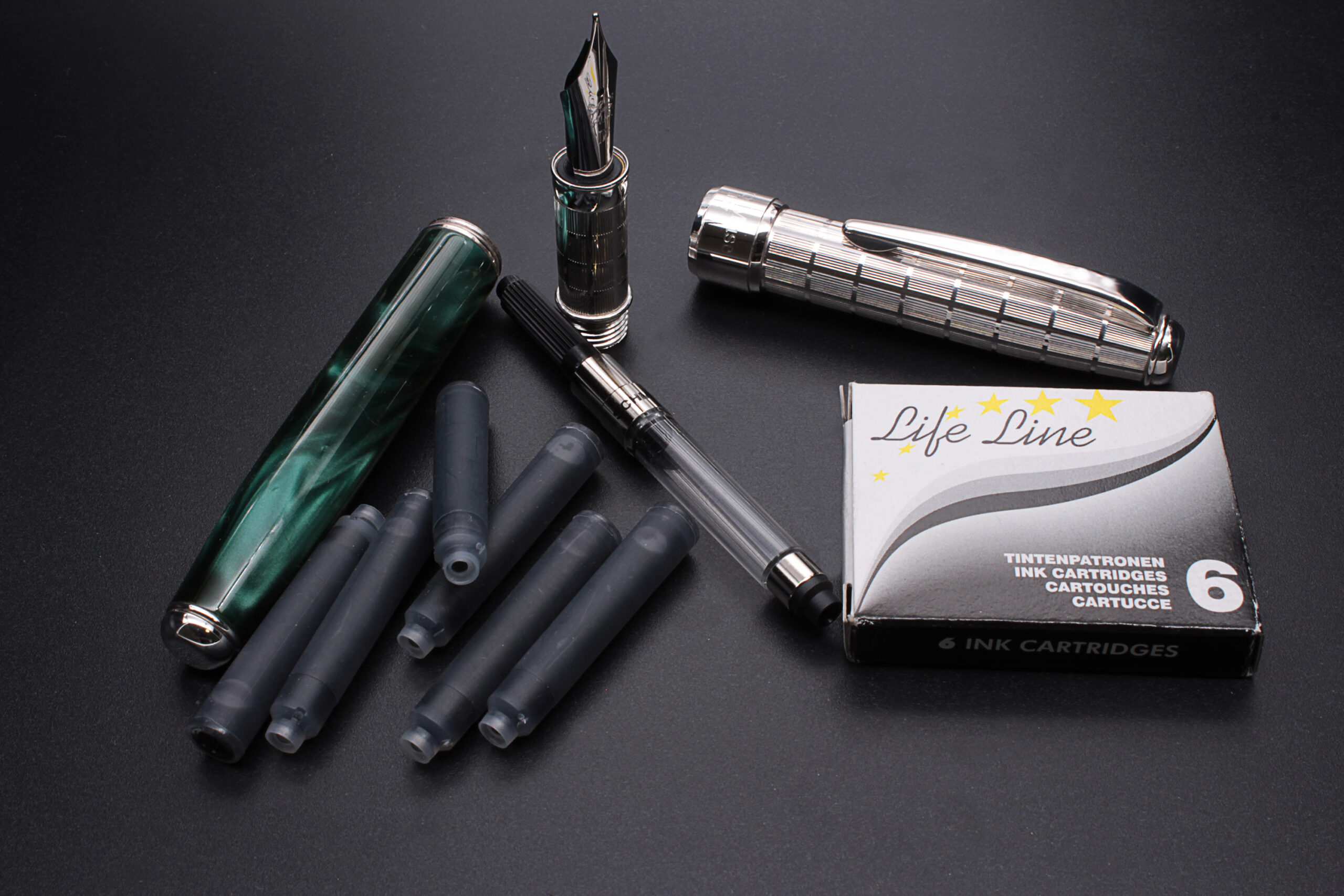 Silver and Green Resin Fountain Pen - Image 8